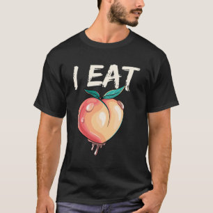 T-shirt Drôle Je Mange Peach Humour Party