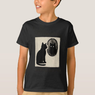 T-shirt Drôle je ne pense donc je ne suis pas de chat mème