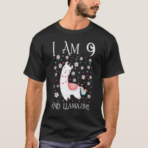 T-shirt Drôle je suis âgé de 9 ans et Llamazing Lama 9e an