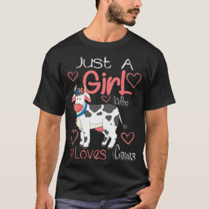 T-shirt Drôle Je suis juste une fille qui aime les vaches