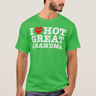 T-shirt Drôle Je T'aime Chaleur Grande Grand-mère Cœur Gra