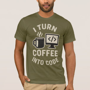 T-shirt Drôle, Je Transforme Le Café En Code