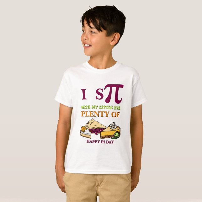 T-shirt Drôle J'ESPIONNE BEAUCOUP DE PIE Joyeux Pi Day Kid (Devant entier)