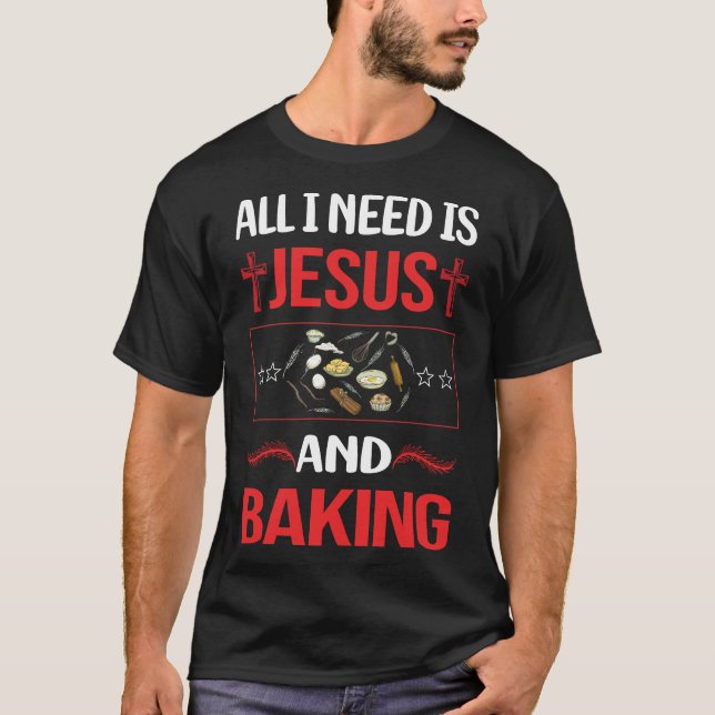 T-shirt Drôle Jesus Baking Bake Baker (Devant)