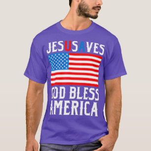 T-shirt Drôle Jésus Christ Design Jésus Sauve Dieu Béni