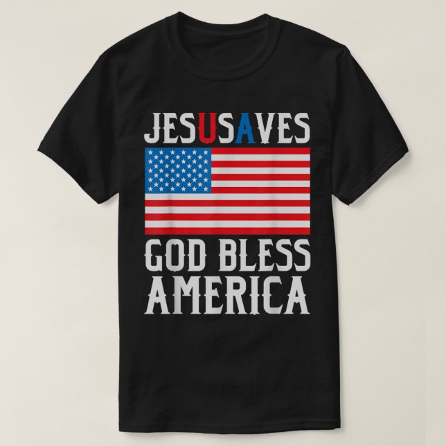 T-shirt Drôle Jésus Christ Design Jésus Saves USA Dieu Ble (Design devant)