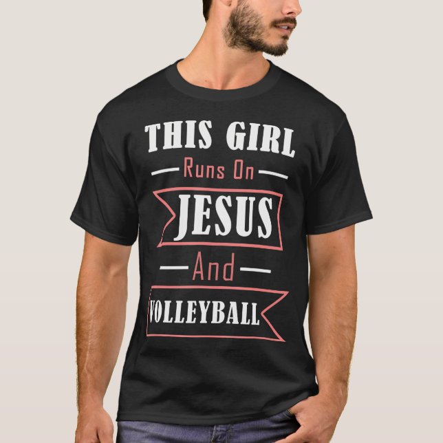 T-shirt Drôle Jésus Et Volleyball Christian Sports Citatio (Devant)