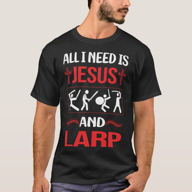 T-shirt Drôle Jesus Larp Larping RPG Roleplay Roleplay (Devant)