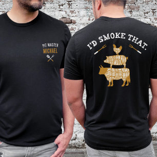 T-shirt Drôle, j'fumerais bien ça Barbecue personnalisé Pa