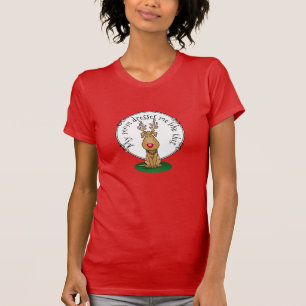 T-shirt Drôle Jingle Ce Chien Rinde Du Nez Rouge Mignonne