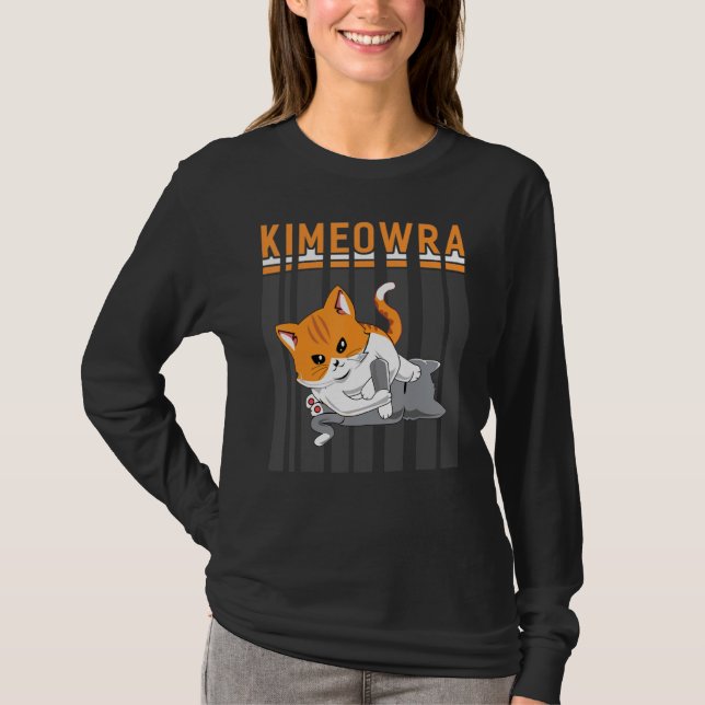 T-shirt Drôle Jiu Jitsu Kimura Kimeowra Cat (Devant)