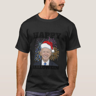 T-shirt Drôle Joe Biden 4 juillet Happy Halloween Firewo
