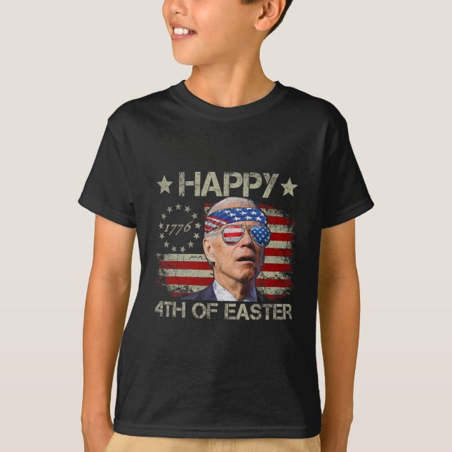T-shirt Drôle Joe Biden 4 juillet Heureux 4ème De Pâques N (Devant)