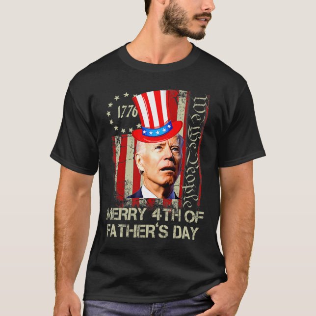 T-shirt Drôle Joe Biden Heureux 4ème Des Chemises Fêtes de (Devant)