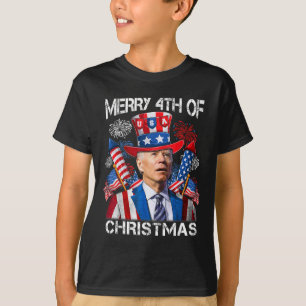 T-shirt Drôle Joe Biden Joyeux 4 de Noël 4 juillet