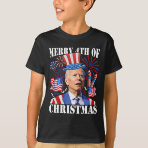 T-shirt Drôle Joe Biden Joyeux 4 de Noël 4 juillet