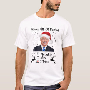 T-shirt Drôle Joe Biden Joyeux 4 E De Pâques Mal Noël