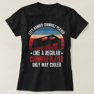 T-shirt Drôle Joueur Cornhole Gauche Main