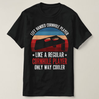 T-shirt Drôle Joueur Cornhole Gauche Main