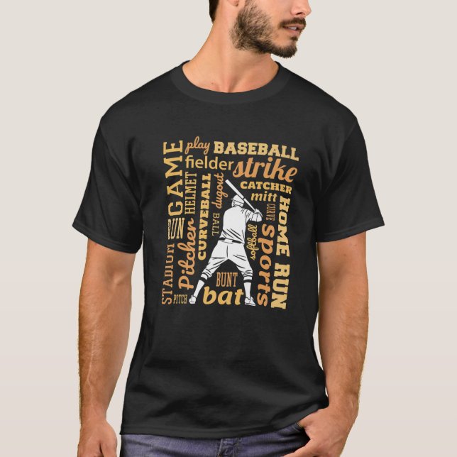 T-shirt Drôle Joueur De Baseball Et Citations, Cool De Bas (Devant)
