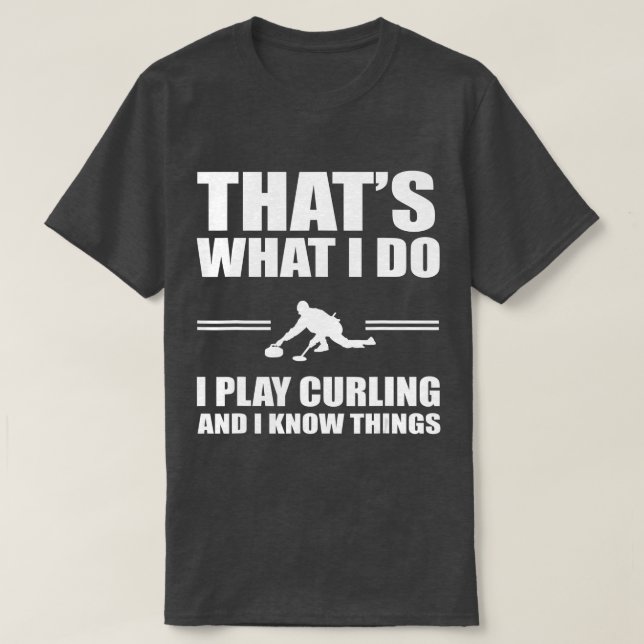 T-shirt Drôle Joueur de curling Citation de curling Team D (Design devant)
