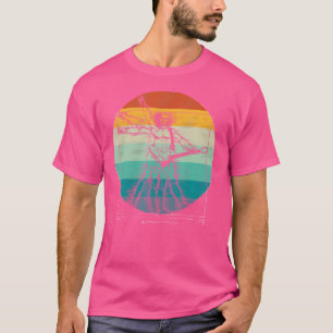 T-shirt Drôle Joueur de guitare Da Vinci Vitruvian Man Mus