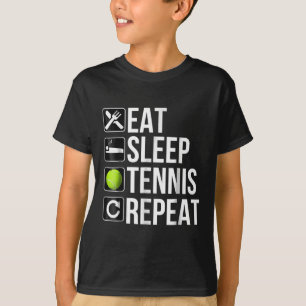 T-shirt Drôle Joueur de tennis cadeau - Mange Sleep Tenni