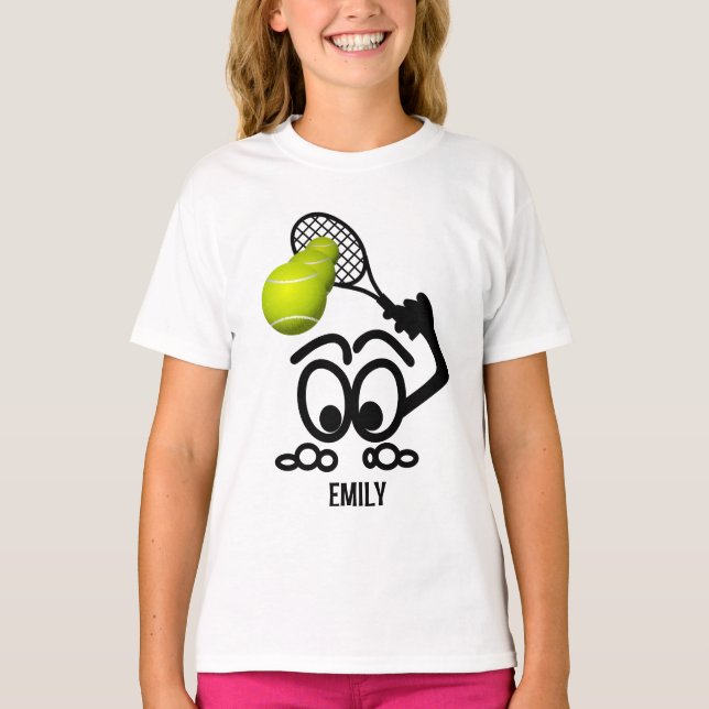 T-shirt Drôle joueur de tennis Filles personnalisées (Devant)