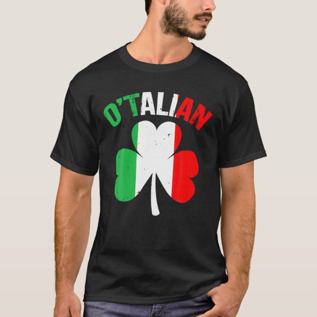T-shirt Drôle Jour de la Saint Patrick irlandais italien O (Devant)