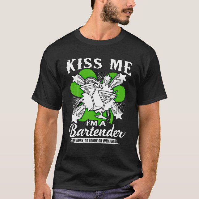 T-shirt Drôle Jour de la Saint Patrick Kiss Me Je suis un  (Devant)