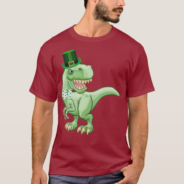 T-shirt Drôle Jour de la Saint Patrick TRe Dinosaure irlan (Devant)