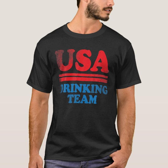 T-shirt Drôle Jour de l'Indépendance Vêtements USA Boire T (Devant)