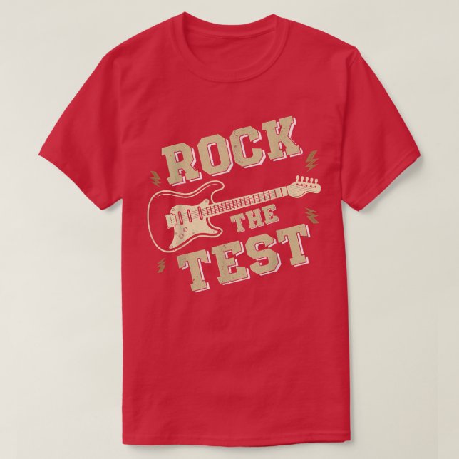 T-shirt Drôle jour de test Rock le test Guitare Rock ensei (Design devant)