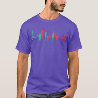 T-shirt Drôle jour trader stock marché battement de coeur