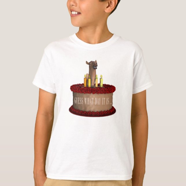 T-shirt Drôle Joyeux chameau d'anniversaire (Devant)