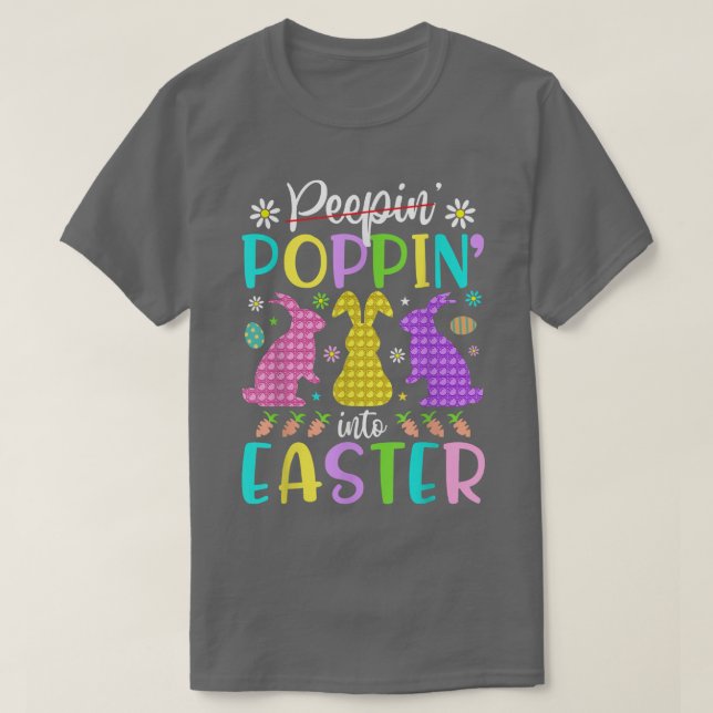 T-shirt Drôle Joyeux Poppin Dans Bunny Pâques Jour de Pâqu (Design devant)