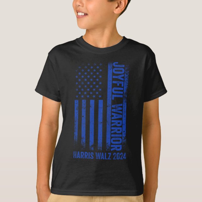 T-shirt Drôle Joyful Warrior Harris Waltz 2024 États-Unis (Devant)