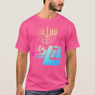 T-shirt Drôle juif s Hanoukka Menorah LAISSE LIT