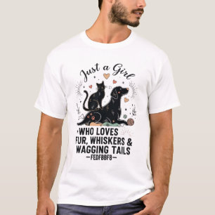 T-shirt Drôle Juste une fille qui aime les chats et les ch