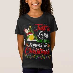 T-Shirt Drôle Juste Une Fille Qui Aime Les Citrons Et Noël