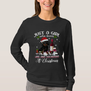 T-shirt Drôle Juste Une Fille Qui Aime Les Dachshunds Vin