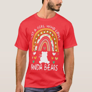T-shirt Drôle Juste Une Fille Qui Aime Panda Ours Rainbow