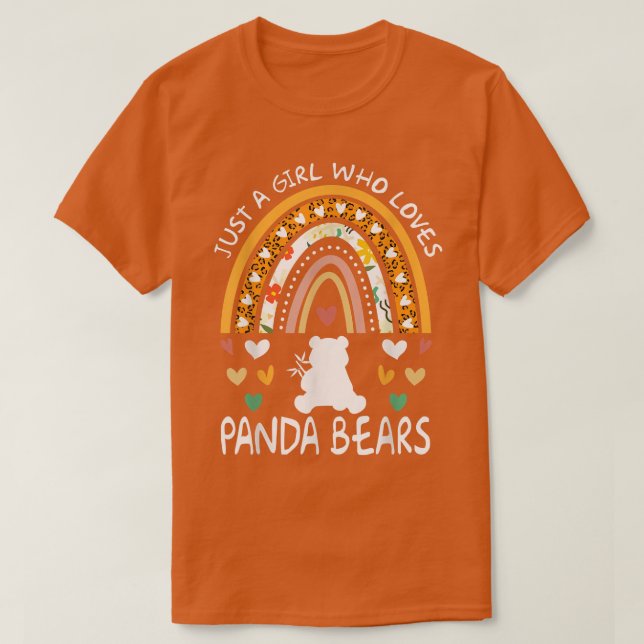 T-shirt Drôle Juste Une Fille Qui Aime Panda Ours Rainbow  (Design devant)