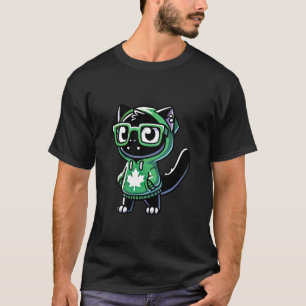 T-shirt Drôle Kaiju Chat T-rex Drapeau Canada Journee Cana