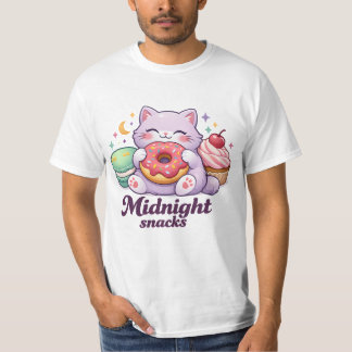 T-Shirt Drôle Kawaii Chat Violet