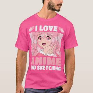T-shirt Drôle Kawaii Japonais Manga Otaku I Love Anime Et