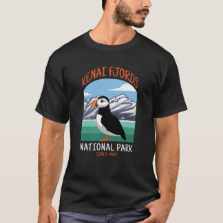 T-shirt Drôle Kenai Fjords US Parc National Oiseau Macareu