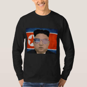 T-shirt Drôle Kim Jong Un Lunettes de soleil américaines 4