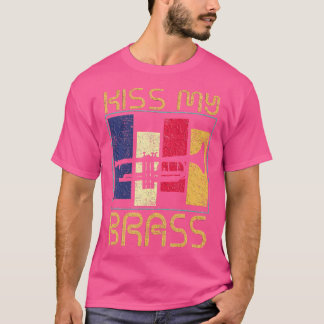 T-shirt Drôle Kiss My Brass - Trompette Jazz Pun