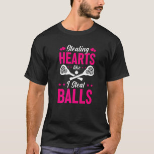 T-shirt Drôle Lacrosse Joueur Voler Coeurs Comme Je Voler